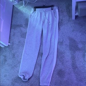 gray and white sweats